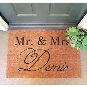 Sevimli Hediye Mr  Mrs Kapı Paspası