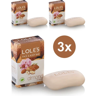 Lole's Premium Bitkisel Badem Sabunu 3 x 100