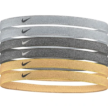 Nike Swoosh Sport Headbands 6 PK Metallic Saç