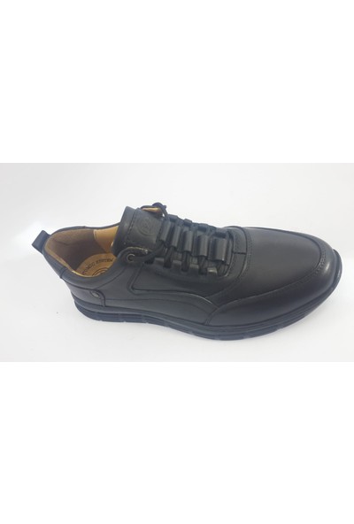 Black Leg Siyah Deri Dış Yüzey Deri Iç Kaplama Kauçuk Taban Erkek Ayakkabı