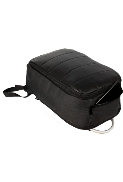 grotte Sırt Çantası Laptop Bölmeli 17-15-14 Inch Uyumlu Vegan Deri Ön Yüzey (Laptop, Notebook, Okul, Spor)