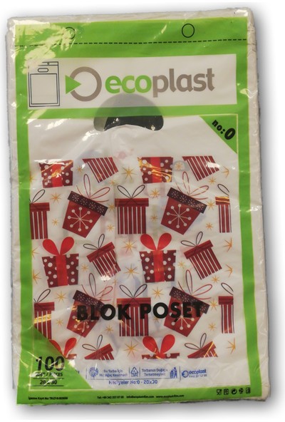 Ecoplast Karışık Desenli Blok Poşet 20X30 cm 100'LÜ