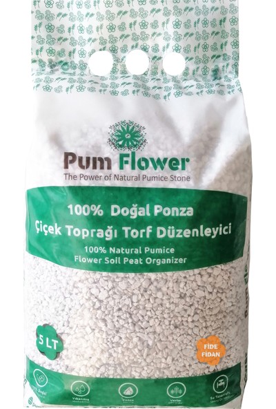 Pumice World Pum Flower Fide ve Fidan Toprağı Torfu, 5 Litre, Ponza, Torf Düzenleyici