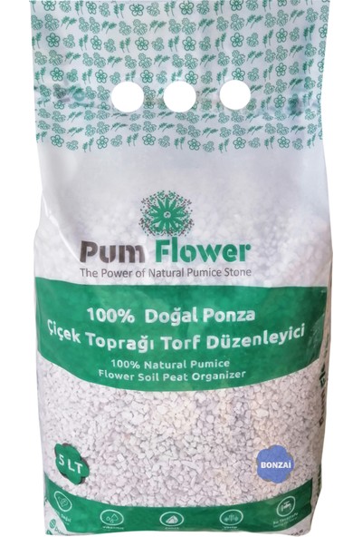Pumice World Pum Flower Bonsai Toprağı Torfu, 5 Litre, Ponza, Torf Düzenleyici