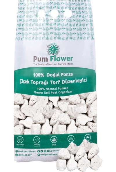 Pumice World Pum Flower Peyzaj Toprağı Torfu, 5 Litre, Ponza, Torf Düzenleyici