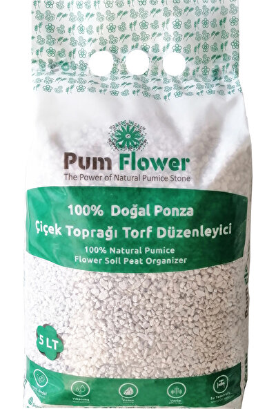 Pum Flower 5Lt. %100 Ponza Taşı, Çiçek Torf Düzenleyici, Çiçek Torfu