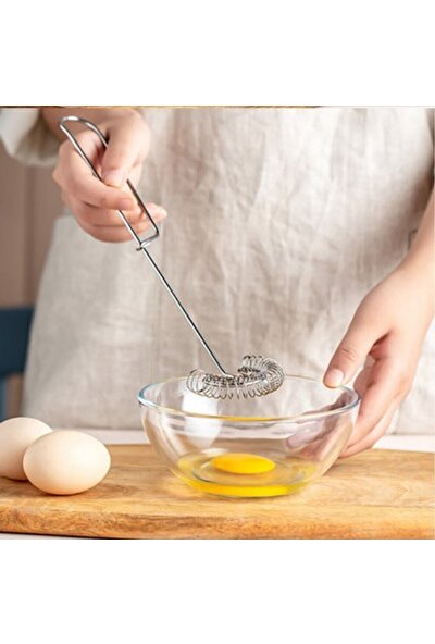 Kitchen Live Yaylı Yumurta Çırpıcı Metal Yeni Model Mikser Krem Sos Karıştırıcı Saplı