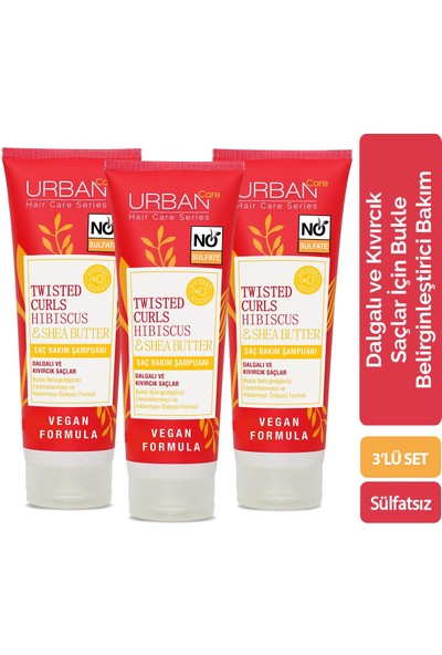 Urban Care Hibiscus & Shea Butter Saç Bakım Şampuanı 3'lü Set