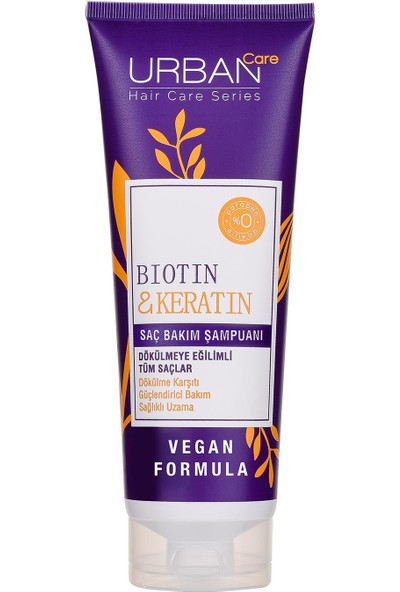 URBAN Care Biotin&Keratin Dökülmeye Eğilimli Saçlara Özel Şampuan-Vegan-250ML