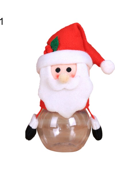 Eternal Şeker Kavanoz Plastik Şeffaf Noel Hediyeleri Çanta Santa Elk Kardan Adam Şeker Depolama Şişesi Çocuklar Için