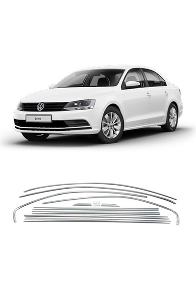 Araba Alışveriş Volkswagen Aksesuar Jetta 2012-18 Krom Cam Çıta Seti