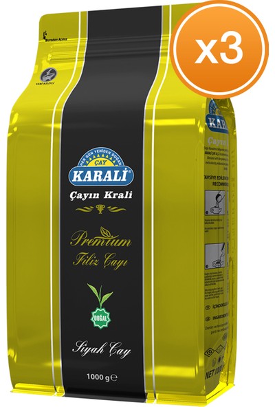 Karali Premium Filiz Dökme Çay 1 Kg x 3 Paket
