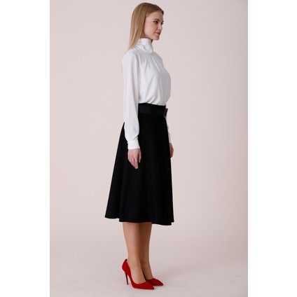 Bayan Kloş Etek Kışlık 780 Siyah Cepli Astarsız 70 cm Boyunda