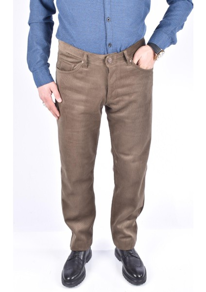 6015 Polarlı Slimfit Kadife Pantolon/bej/52