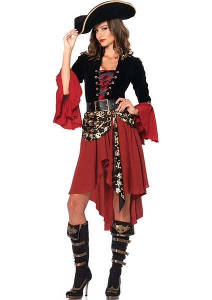Zalim Deniz Kaptan Buccaneer Korsan Kostüm Kadınlar Cadılar Bayramı (Yurt Dışından)
