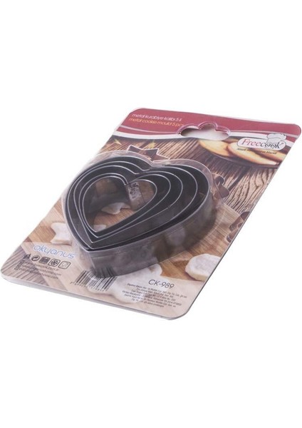 Okyanus 5li Kalp Paslanmaz Çelik Kurabiye Kalıbı