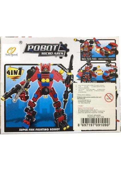 Farbu Parçalı Setler Araç Serisi 2 In 1 Robot Micro Ares Lifeboat SP4650 123-106 modelleri