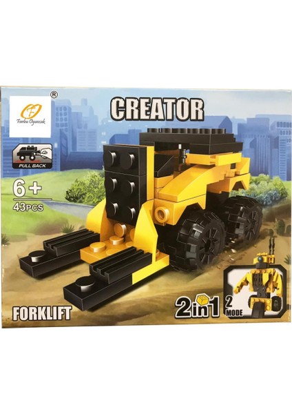 Farbu Parçalı Setler Inşaat Serisi 2 In 1 Creator Forklift SP4651 123-75