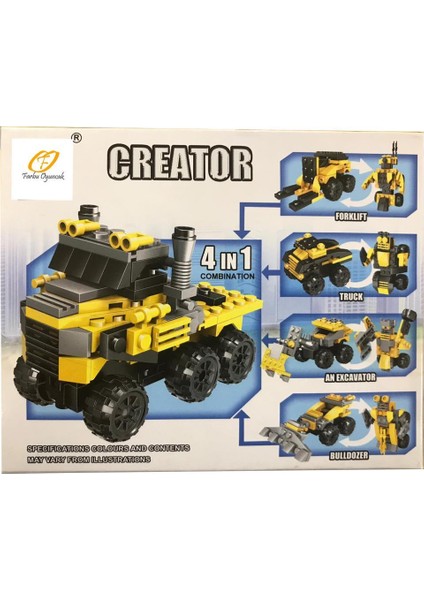 Farbu Parçalı Setler Inşaat Serisi 2 In 1 Creator Forklift SP4651 123-75 fiyatları