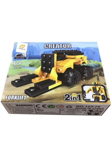 Farbu Parçalı Setler Inşaat Serisi 2 In 1 Creator Forklift SP4651 123-75 modelleri