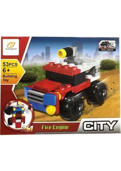 Farbu Parçalı Setler Araç Serisi 2 In 1 City Fire Engine SP4649 123-116