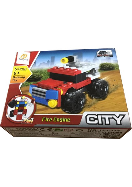 Farbu Parçalı Setler Araç Serisi 2 In 1 City Fire Engine SP4649 123-116 modelleri