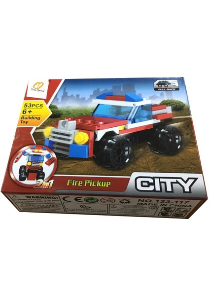 Farbu Parçalı Setler Araç Serisi 2 In 1 City Fire Pickup SP4649 123-117 modelleri
