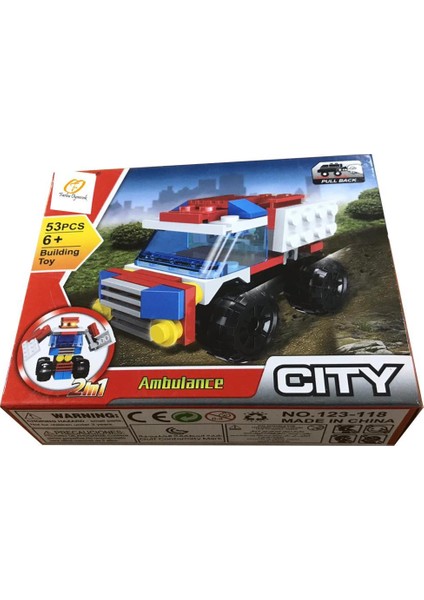 Farbu Parçalı Setler Araç Serisi 2 In 1 City Ambulance SP4649 123-118 modelleri