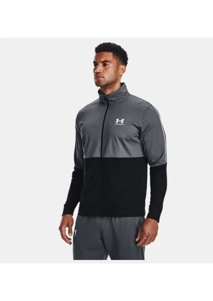 Under Armour Ua Pique Track Jacket Gri Erkek Eşofman Üstü 1366202-012