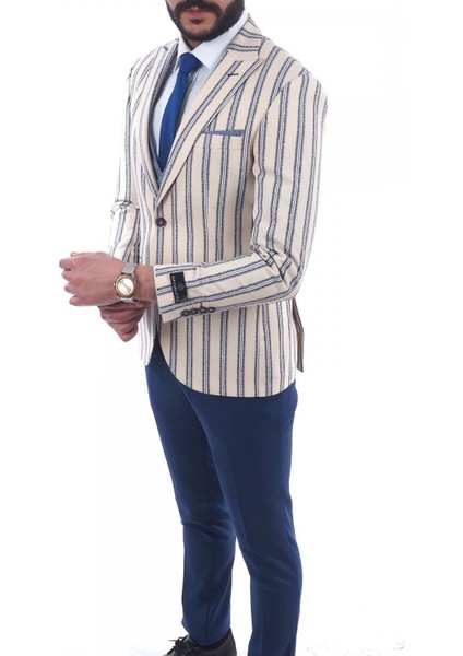 Kombinli Slimfit Yelekli Takım Elbise modelleri