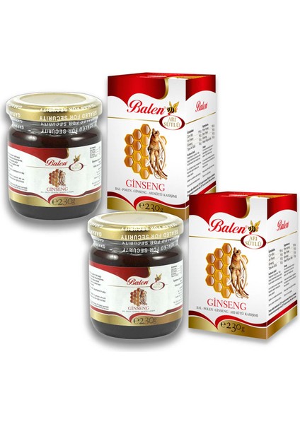 Bal Polen Kırmızı Ginseng Arı Sütü Karışımı 2 x 230 gr