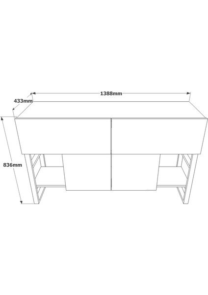 L'occi Concept HW25 Hewson Metal Konsol 4 Kapaklı