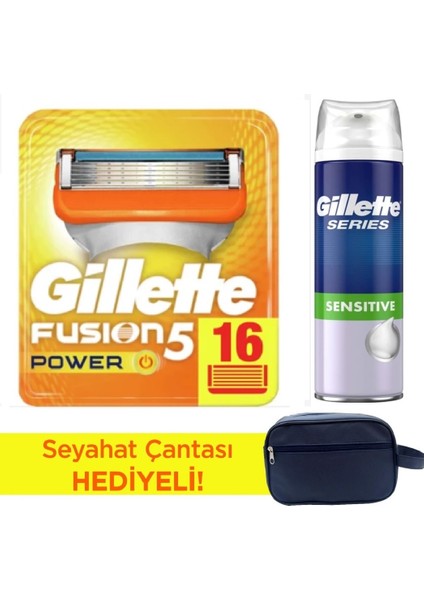 Fusion Power 16 Adet Tıraş Bıçağı + 250 ml Köpük + Çanta Gillette Fusion 16 Adet Tıraş Bıçağı + 250 ml Köpük + Çanta