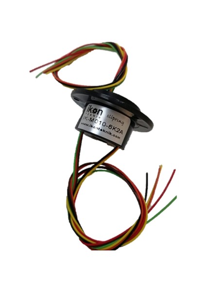 Ikon Mile Geçmeli Slip Ring Döner Konnektör 6 Kanal 2 Amper, Kablolu Döner Mafsal, Iç Çap Ölçüsü 10MM