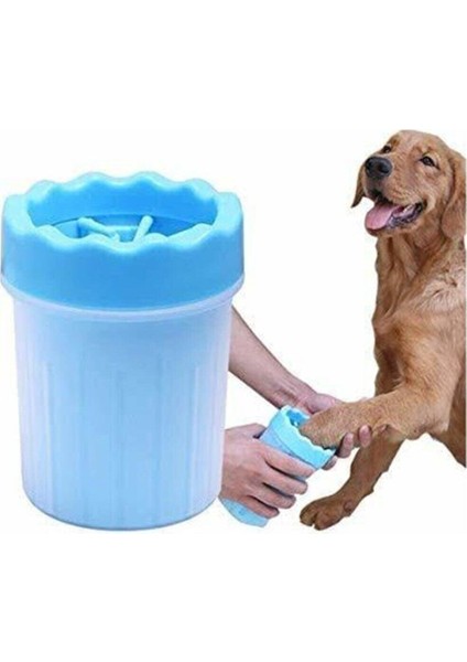 Silikon Jel Fırçalı Kedi Köpek Pati Ayak Yıkama Kovası Büyük