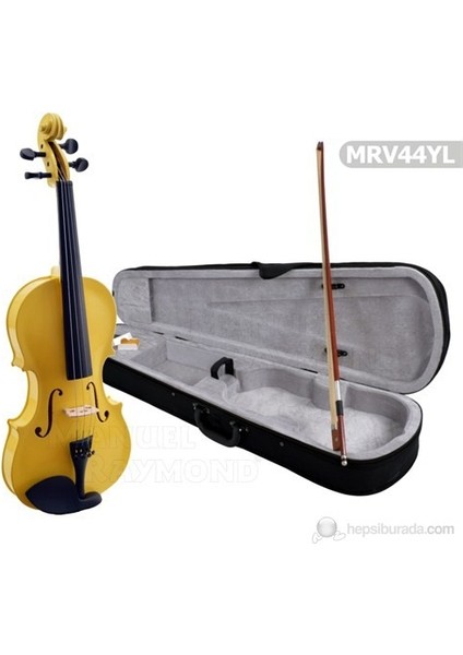 Keman 2/4 Metalik Sarı Tam Set Kalite Keman