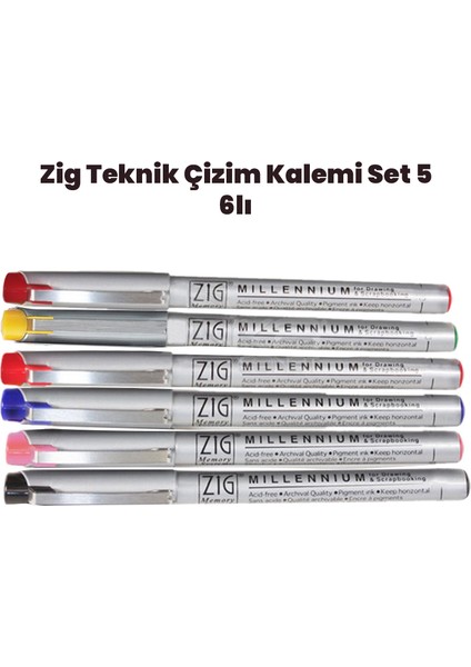 Teknik Çizim Kalem Set 5 6lı 0,1mm
