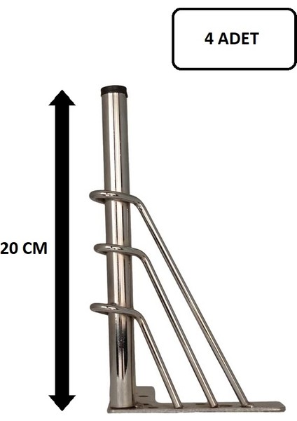 Telli Ayak   Koltuk    Kanepe   Çekyat   Sehpa Ayağı   Krom Renk   20 cm   4 Adet