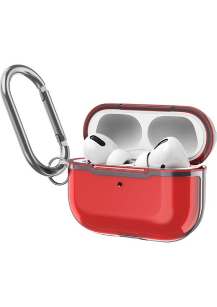 Airpods Pro Için Kulaklık Koruyucu Kabuk (Şeffaf Kırmızı + Siyah) (Yurt Dışından) fırsatları