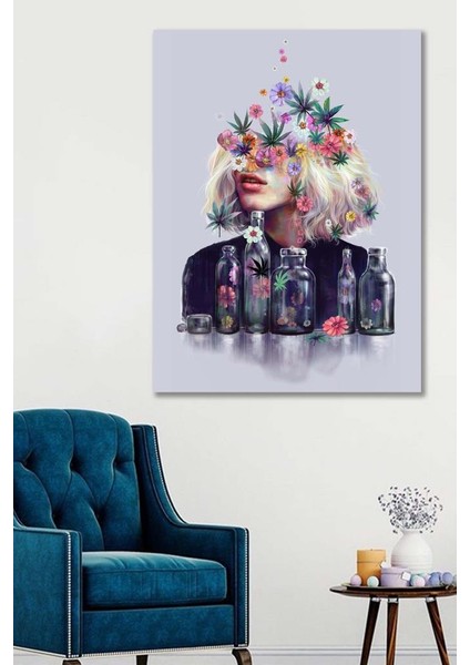 50X70 Dekoratif Çiçek Duvar Kanvas Tablo