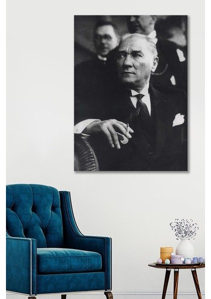 100X140 Atatürk Duvar Kanvas Tablo