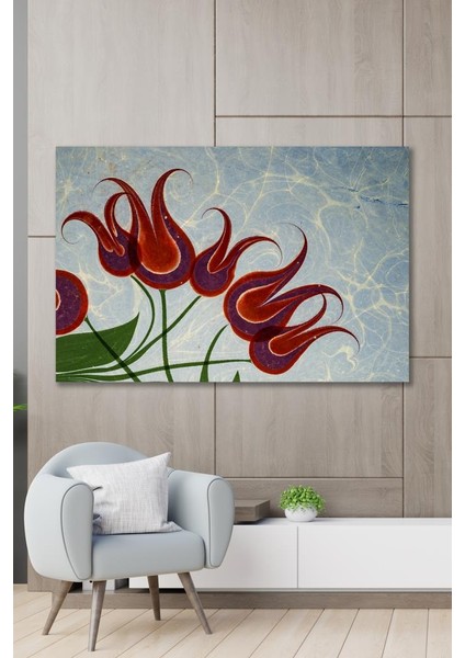 100X140 Ebru Sanatı Duvar Kanvas Tablo Painting
