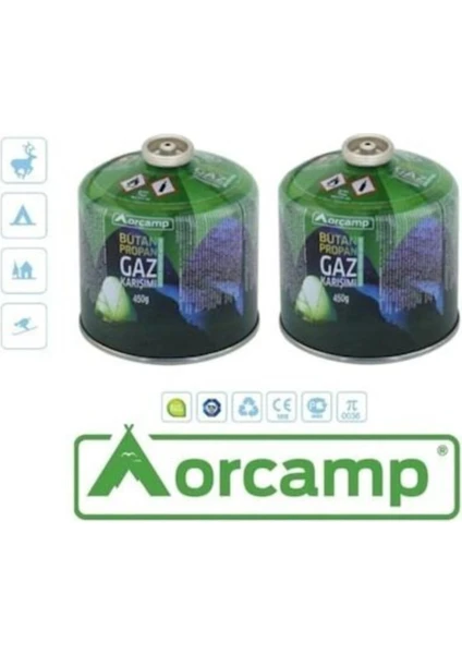 Orgaz 450 gr Vidalı Gaz Kartuş 2li Set Tüp - Kts 450