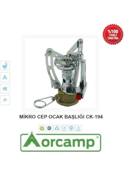 Orgaz CK-194 Kılıflı Çakmaklı Mikro Kamp Cep Ocak Başlığı