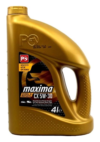 Petrol Ofisi Maxima CX 5W-30 4 Litre Motor Yağı ( Üretim Yılı :2023 )