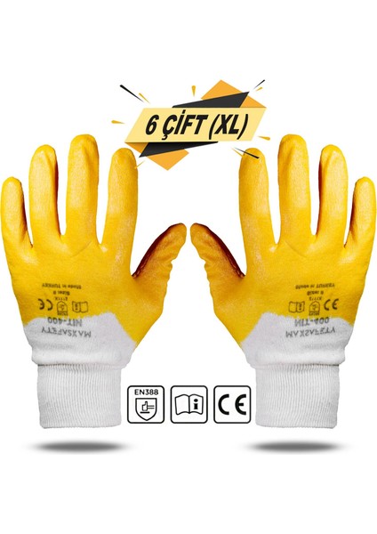 Maxsafety NIT-400 Nitril Kaplama Sanayi Iş Usta Eldiveni 10/xl (6 Çift)