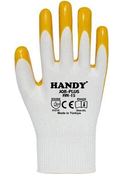Handy Hn-15 Nitril Kaplama Iş Eldiveni Sanayi Inşaat Usta Eldiven 10/xl (12 Çift) fırsatları