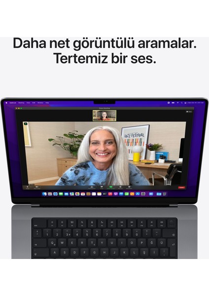 MacBook M1 Pro 16GB 1TB SSD macOS 14" QHD Taşınabilir Bilgisayar Uzay Grisi MKGQ3TU/A