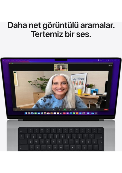 MacBook M1 Pro Çip 16GB 512GB SSD macOS 16" QHD Taşınabilir Bilgisayar Gümüş MK1E3TU/A