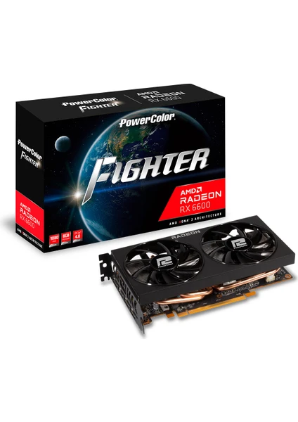 Fighter RX6600 8gb 128BIT Gddr6 Pcı-Express 4.0  Ekran Kartı Axrx 6600 8gbd6-3dh